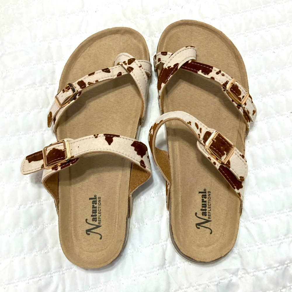 Women’s Natural Reflections Cow Print Sandals